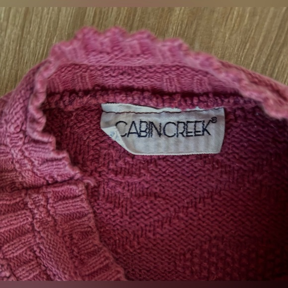 Vintage Cabin Creek Knit Sweater Pink Hearts - Picture 5 of 6